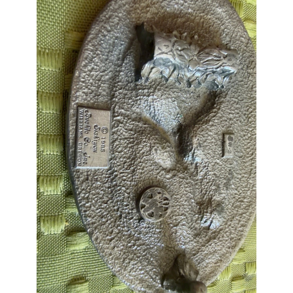 Vintage 1985 Siskiyou Eagle Bird of Prey Oval Belt Buckle Made in Oregon - Picture 5 of 6